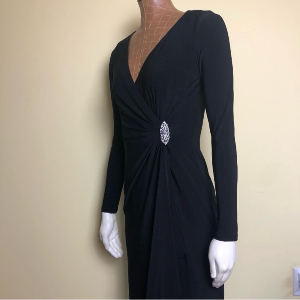 Ralph Lauren Black Long Sleeve Dress with Embellishment